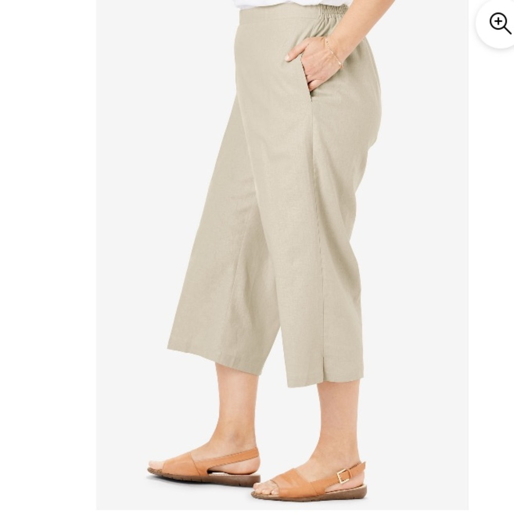 NWT Woman Within khaki capri pants size L (18-20) petite